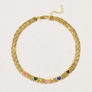 RARE Pamela Love "Stefania" Rainbow Heart Necklace